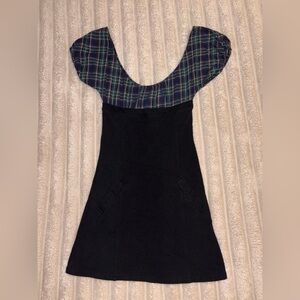 Plaid and Black Dress